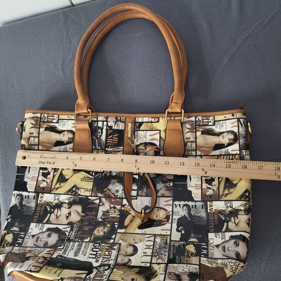 VOGUE Magazine Print Tote Purse IT Bag Actors Models Kate Moss Daniel Craig - Picture 6 of 14